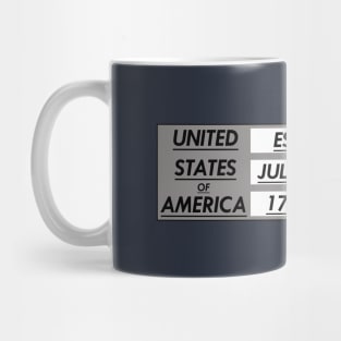 USA Black and White Mug